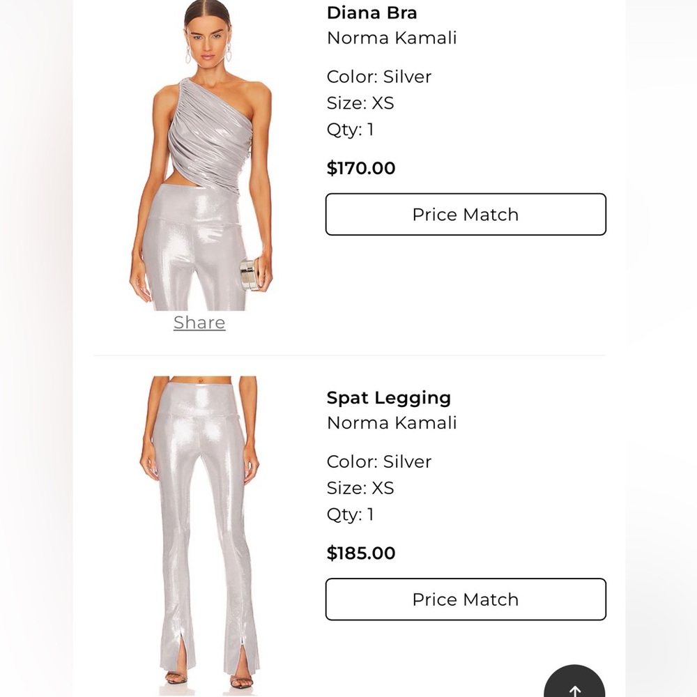 Norma Kamali Metallic Silver 2-piece Set